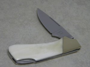 Kershaw Japan Model 4120 Macho Water Buffalo Bone Lockback Knife