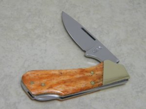 Kershaw Oregon USA by Kai Japan Model 2105 Little Stud Orange Bone Lockback Knife