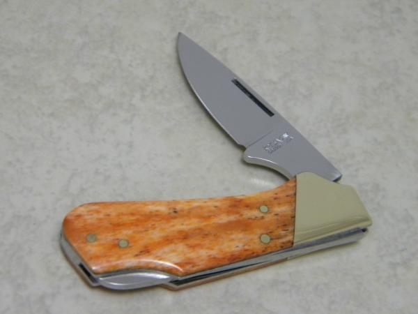 Kershaw Oregon USA by Kai Japan Model 2105 Little Stud Orange Bone Lockback Knife