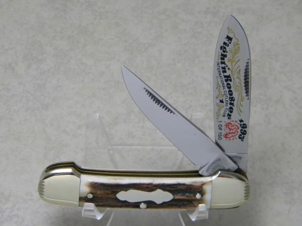 Fight'n Rooster Germany Stag 1993 International Cutlery Club Canoe Trapper Jack Knife 1 of 150 Fight'n Rooster Germany Stag 1993 International Cutlery Club Canoe Trapper Jack Knife 1 of 150