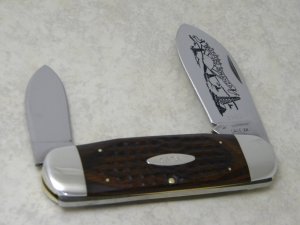 Case XX USA 1 Dot (1979) Laminated Wood 6250 Bradford Bonanza Elephant Toe Knife