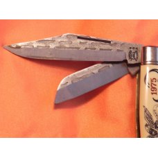 Vintage 1975 Schrade/Parker Marines Service Pocket knife w/ Off White handles & Faux Damascus Blades Vintage 1975 Schrade/Parker Marines Service Pocket knife w/ Off White handles & Faux Damascus Blades
