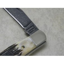 Parker - Edwards Alabama, USA Stag 1 Blade Mini Trapper with Genuine Damascus Blade Parker - Edwards Alabama, USA Stag 1 Blade Mini Trapper with Genuine Damascus Blade
