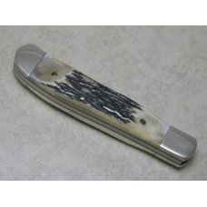 Parker - Edwards Alabama, USA Stag 1 Blade Mini Trapper with Genuine Damascus Blade Parker - Edwards Alabama, USA Stag 1 Blade Mini Trapper with Genuine Damascus Blade