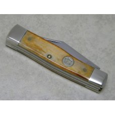 Queen Cutlery Co. Made in USA Smooth Bone Queen Steel BB4 Gunstock Knife in Box c.1992 Queen Cutlery Co. Made in USA Smooth Bone Queen Steel BB4 Gunstock Knife in Box c.1992