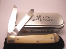 Case Knife Trapper Scrimshaw Holy Night in Collector's Tin 6254 SS 