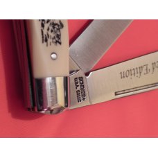 Vintage Schrade Scrimshaw Limited Edition 3 Blade Stockman (505SC) w Dog Retrieving Duck Scene - NOS Vintage Schrade Scrimshaw Limited Edition 3 Blade Stockman (505SC) w Dog Retrieving Duck Scene - NOS