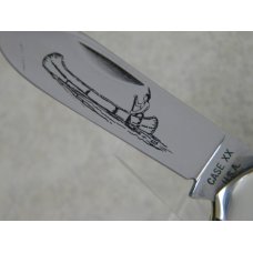 Case XX USA 1970's Bone 62131 Canoe Knife with Indian Etch