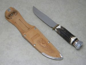 Compass Solingen Germany #846 Stag Fixed Blade Sheath Knife