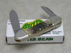Taylor Cutlery Japan Elk Horn Surgical 1980 Stag Butter Bean Mini Canoe Knife in Box