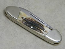 Taylor Cutlery Japan Elk Horn Surgical 1980 Stag Butter Bean Mini Canoe Knife in Box