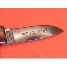 Vintage Limited Edition Schrade Scrimshaw Single Blade LockBack Knife w/ Waterfowl/Duck Flying SC513