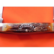 Boker "Cinch" Mdl# 7474ST with flawless Premium Stag handles, Cinch w/ Stars Shield & Frosted Blade Boker "Cinch" Mdl# 7474ST with flawless Premium Stag handles, Cinch w/ Stars Shield & Frosted Blade