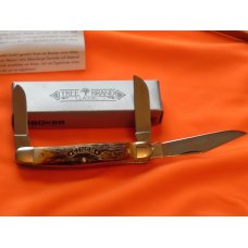 Boker "Cinch" Mdl# 7474ST with flawless Premium Stag handles, Cinch w/ Stars Shield & Frosted Blade Boker "Cinch" Mdl# 7474ST with flawless Premium Stag handles, Cinch w/ Stars Shield & Frosted Blade