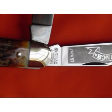 Boker "Cinch" Mdl# 7474ST with flawless Premium Stag handles, Cinch w/ Stars Shield & Frosted Blade Boker "Cinch" Mdl# 7474ST with flawless Premium Stag handles, Cinch w/ Stars Shield & Frosted Blade
