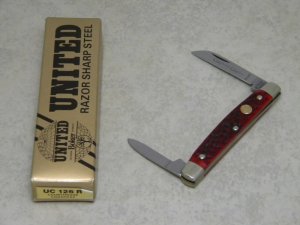 United Boker Solingen Germany Tree Brand Red Bone UC126R Courthouse Congress Knife in Box