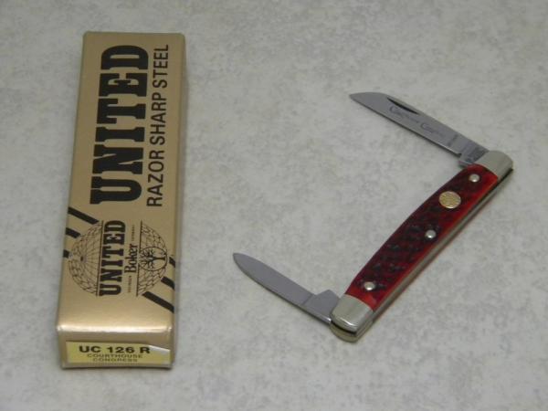 United Boker Solingen Germany Tree Brand Red Bone UC126R Courthouse Congress Knife in Box
