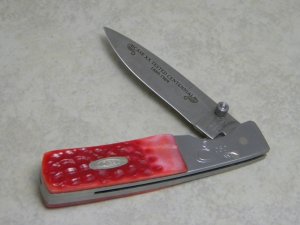 Case XX USA Red Bone R6110 LSS "Case XX Tested Centennial 1889-1989" Linerlock Knife