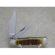 Queen Cutlery Co. Made in USA Jigged Bone Gunstock Knife Wolverine Knife Collectors Club c.1983 Queen Cutlery Co. Made in USA Jigged Bone Gunstock Knife Wolverine Knife Collectors Club c.1983