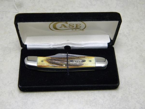Case XX USA 4 Dot (1996) Stag 5347 D Stockman Knife in Box with Genuine Damascus Blades Case XX USA 4 Dot (1996) Stag 5347 D Stockman Knife in Box with Genuine Damascus Blades