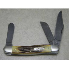 Case XX USA 4 Dot (1996) Stag 5347 D Stockman Knife in Box with Genuine Damascus Blades Case XX USA 4 Dot (1996) Stag 5347 D Stockman Knife in Box with Genuine Damascus Blades