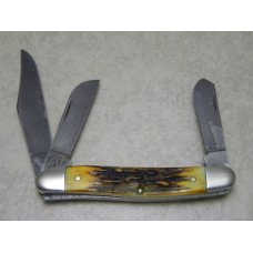 Case XX USA 4 Dot (1996) Stag 5347 D Stockman Knife in Box with Genuine Damascus Blades Case XX USA 4 Dot (1996) Stag 5347 D Stockman Knife in Box with Genuine Damascus Blades