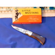 Vintage Parker Cutlery Co Little Mustang Pocketknife (Model # TY-224) w/ Black Wood Handles -NOS