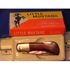 Vintage Parker Cutlery Co Little Mustang Pocketknife (Model # TY-224) w/ Black Wood Handles -NOS