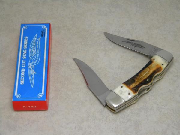 Parker & Son Chattanooga, TN K443 Japan Second Cut Stag Double Lockback (Case Lockhorn) Knife in Box Parker & Son Chattanooga, TN K443 Japan Second Cut Stag Double Lockback (Case Lockhorn) Knife in Box