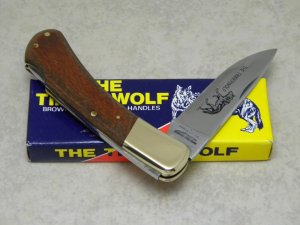Parker Cut. Co.  Japan Pakka Wood "The Timberwolf" Lockback Knife in Box