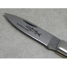 Frost Cutlery Japan "2 Bolsters" Genuine Smooth Bone Barracuda Lockback Knife in Box