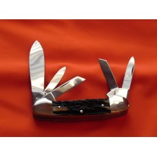 Vintage J A Henckels 5 Blade Canoe Pocket Knife w/ Premium Gnarly Stag Handles – NOS Vintage J A Henckels 5 Blade Canoe Pocket Knife w/ Premium Gnarly Stag Handles – NOS