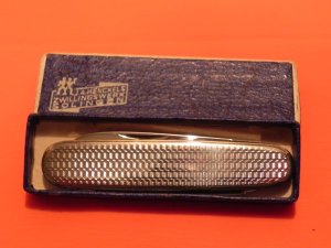 Vintage J A Henckels, Zwillingswerk, 2 Blade +File Gentlemens Pocketknife. Detailed Fancy Handles