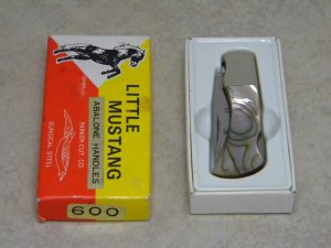 Parker Cut. Co. Japan Abalone Pearl Little Mustang Lockback Knife in Box