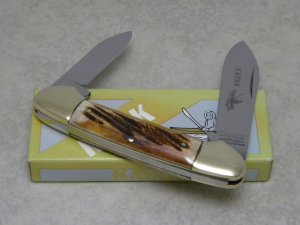 Parker Cut. Co. Japan Jigged Bone Kayak Canoe Pattern Knife in Box