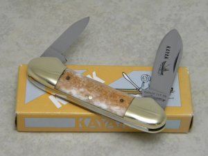 Parker Cut. Co. Japan Smooth Bone Kayak Mini Canoe Baby Butterbean Pattern Knife in Box