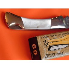 Vintage Frost Custom Design Mother of Pearl Naked Lady Folding Lockblade Pocket Knife -Mdl#69