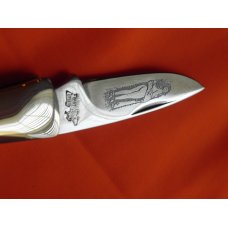 Vintage Frost Custom Design Mother of Pearl Naked Lady Folding Lockblade Pocket Knife -Mdl#69