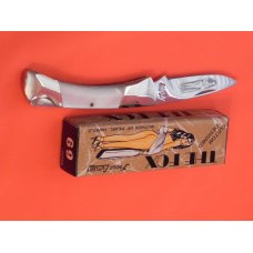 Vintage Frost Custom Design Mother of Pearl Naked Lady Folding Lockblade Pocket Knife -Mdl#69
