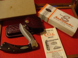 Case XX SS USA 9 Dot (1981) Wood Sidewinder Side Release Lock-blade