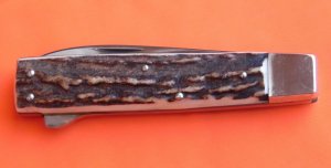 Vintage J A Henckels Premium "Show Case" Stag handled Single LockBlade (Push Lever Lock) PocketKnife