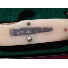 Remington Bullet "LumberJack" Knife Smooth Bone Handles & Featuring Sterling Silver Bullet NIB & NOS Remington Bullet "LumberJack" Knife Smooth Bone Handles & Featuring Sterling Silver Bullet NIB & NOS