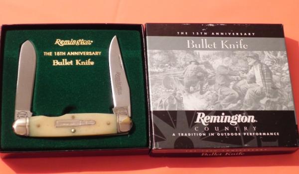 Remington Bullet "LumberJack" Knife Smooth Bone Handles & Featuring Sterling Silver Bullet NIB & NOS Remington Bullet "LumberJack" Knife Smooth Bone Handles & Featuring Sterling Silver Bullet NIB & NOS