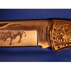 Vintage Parker IMAI K-538 Lockback Hunting/Hunter Knife with a Boar Blade Etching -NOS - Serial #482 Vintage Parker IMAI K-538 Lockback Hunting/Hunter Knife with a Boar Blade Etching -NOS - Serial #482