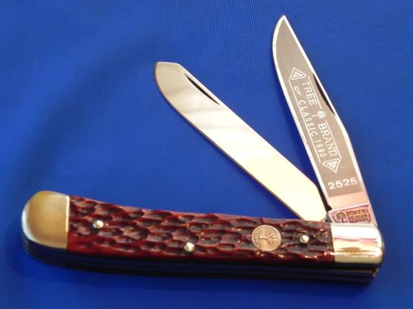 Vintage Boker Tree Brand Classic 2 Blade Trapper w Premium Dark Red Handles & Blade Etch MDL#2525 Vintage Boker Tree Brand Classic 2 Blade Trapper w Premium Dark Red Handles & Blade Etch MDL#2525