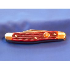 Vint J A Henckels Whitter, HK-7-B Pocket Knife w Nice Dark Red Pick-bone Handles & Frost Blade Etch Vint J A Henckels Whitter, HK-7-B Pocket Knife w Nice Dark Red Pick-bone Handles & Frost Blade Etch