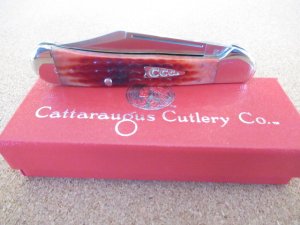 Cattaraugus Red Bone Handle Copperlock  ATS-34