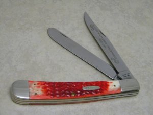 Case XX USA Tested Centennial 1889-1989 Serial #050 Red Bone R6251 SS Banana Trapper Knife