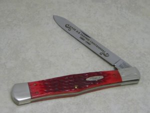 Case XX USA Tested Centennial 1889-1989 Serial #050 Red Bone R61113 Slim Coke Bottle Knife