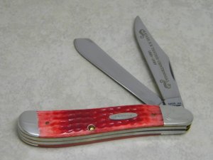 Case XX USA Tested Centennial 1889-1989 Serial #050 Red Bone R6240 Dogleg Trapper Knife